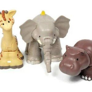 FISHER PRICE Little People Hippo Giraffe and Elephant(Make animal sounds)